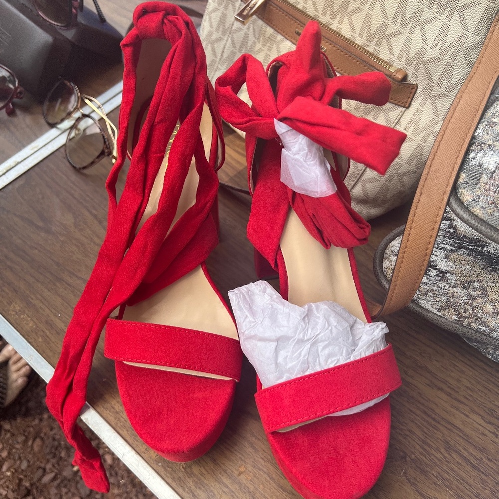 Red Fashion Nova Heels Gem